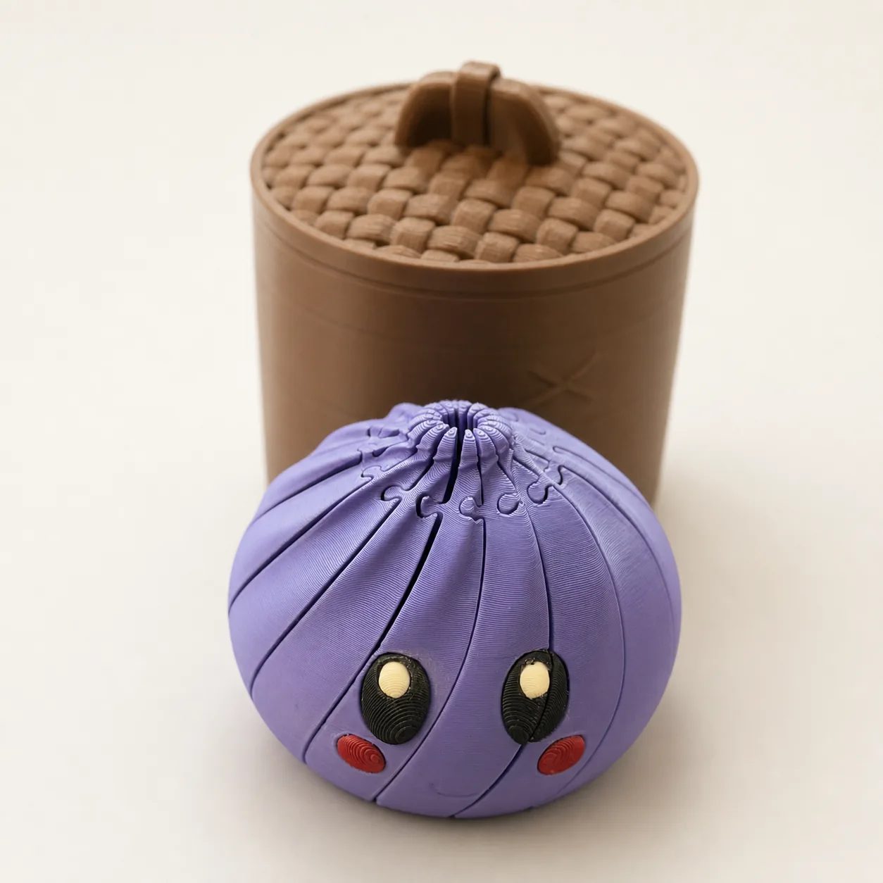 Articulated Onion Fidget + Storage Basket — Purple + Cocoa